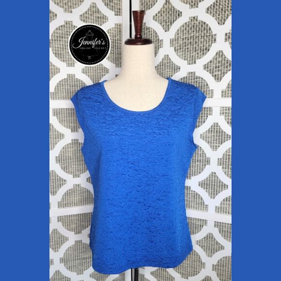 Draper's & Damon's Blue Crinkle 2-Piece Top and Jacket Set Size PM - Picture 7 of 15